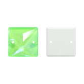 Elektrische Neon Peridot quadratische Form hochwertiges Glas Nähstelsteine